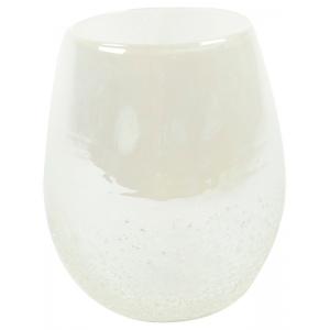 Vase Ivy Vulcan Pearl White transparante glazen vaas 18x23 cm